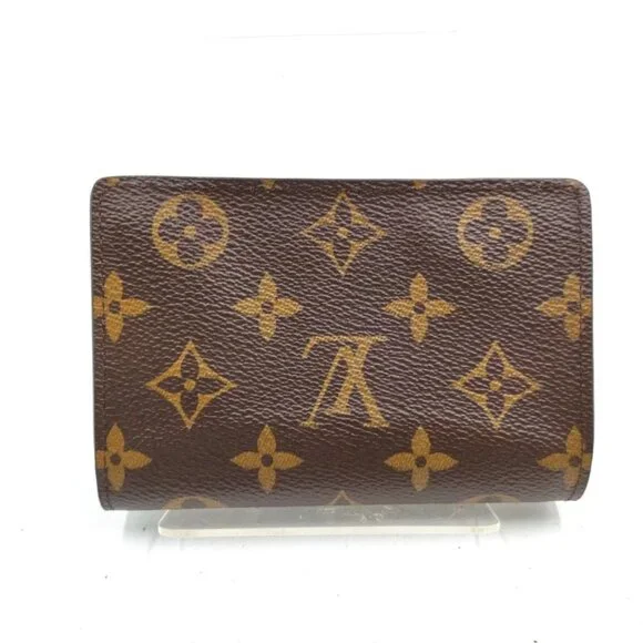 Authentic Louis Vuitton Brown Monogram Leather Wallet mn382-030426